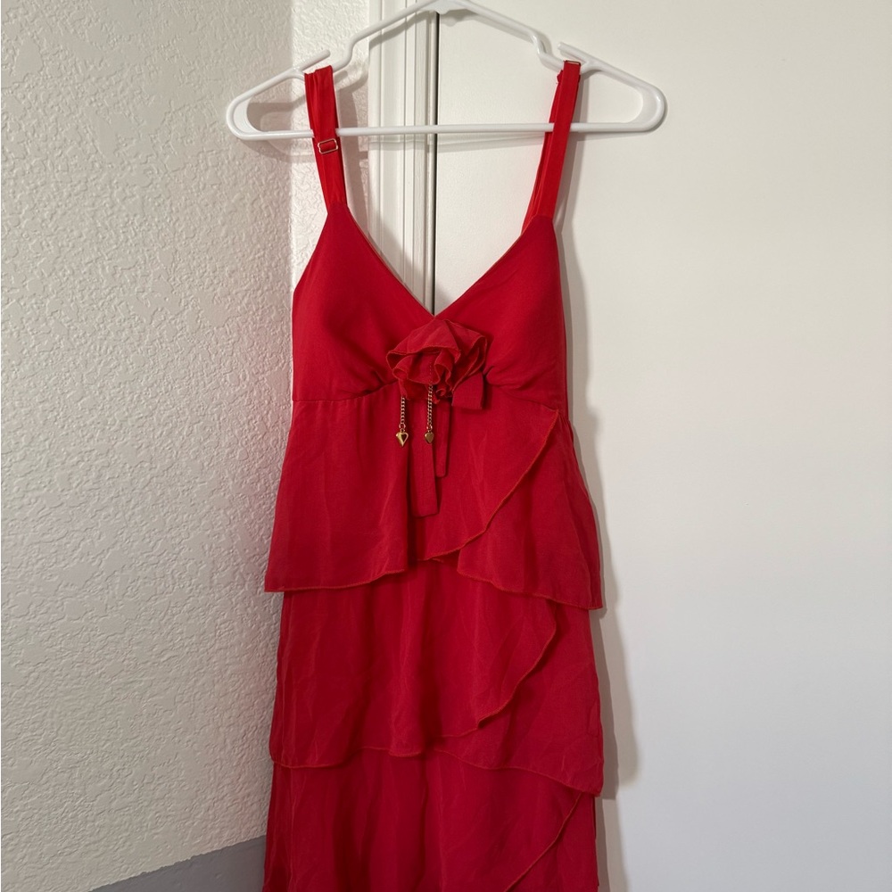 Elegant Red Layered Dress